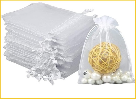 Sacchetti Bustine Bianco In Organza Classiche