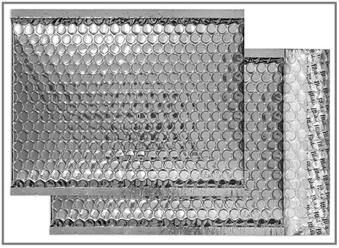 Busta imbottita argento metalizzato