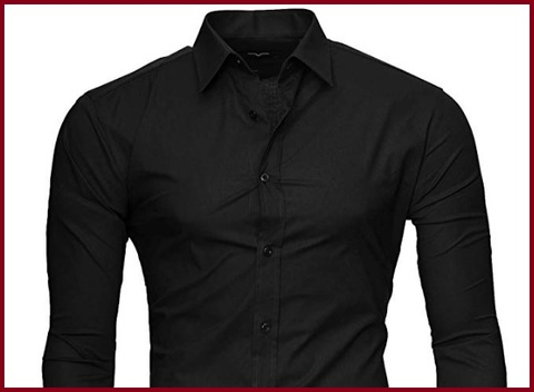 Camicia Slim Fit Uomo Nero