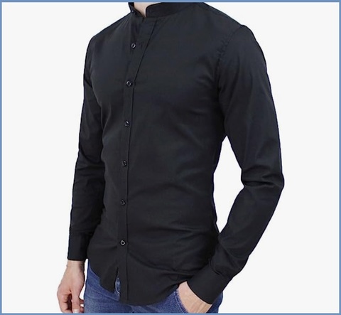 Camicia Coreana Nera