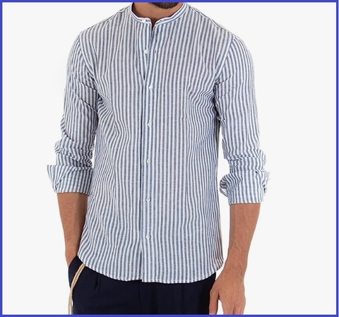 Camicia coreana uomo a righe | Grandi Sconti | Camicie coreana