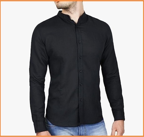 Camicia coreana nera | Grandi Sconti | Camicie coreana