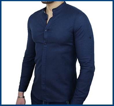 Camicia coreana lino uomo