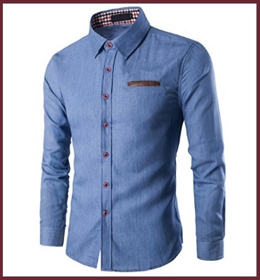 Camicia jeans uomo slim fit sportiva