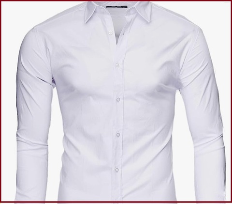 Camicia Uomo Slim Fit Bianca Elegante E Sportiva