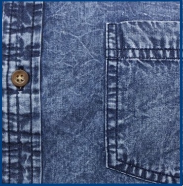 Camicia Jeans Casual Uomo Con Manica Corta E Taschino