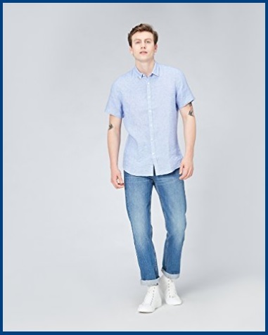 Camicia Uomo Manica Corta Lino