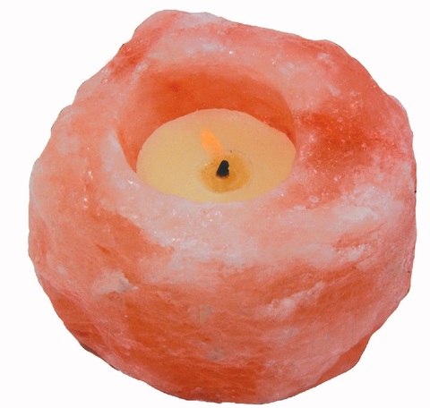 colore rosa Portacandela in sale di cristallo a forma di trio diametro 8 cm Pakistan confezione regalo di alta qualità halit & grigio in forma naturale SalNatural altezza ~ 7 cm 