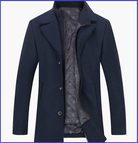 Cappotto blu uomo elegante