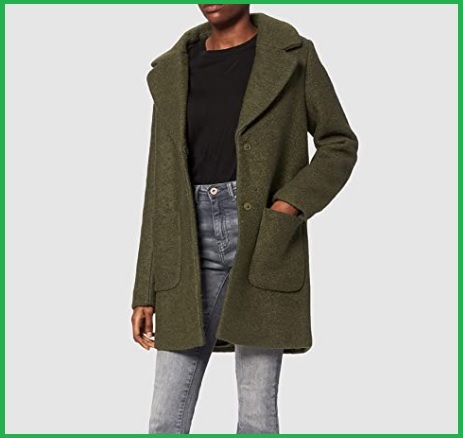 Cappotto invernale largo dal colore verde da donna | Grandi Sconti | cappotti da donna