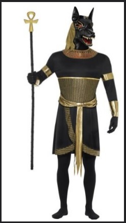 Vestito di carnevale da antico egitto dio anubi