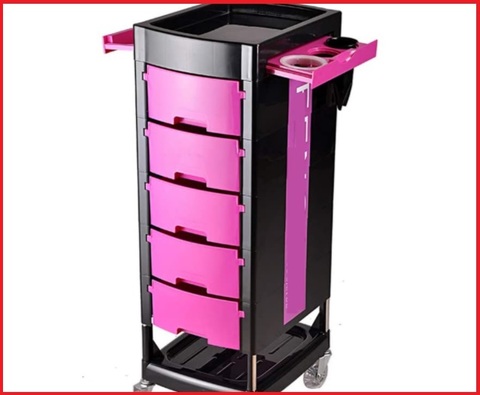 Carrello parrucchiere rosa