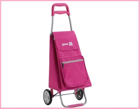 Carrello spesa pieghevole rosa