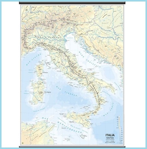 Carta geografica italia da parete
