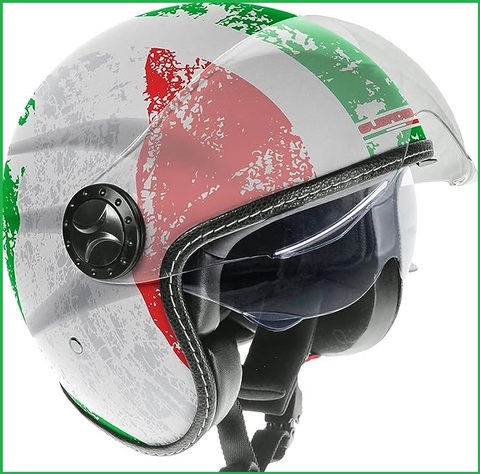 Casco scooter sportivo con la bandiera italiana