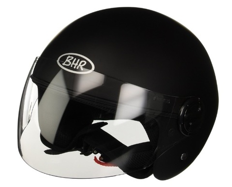 Casco Scooter Nero Opaco Visiera Trasparente