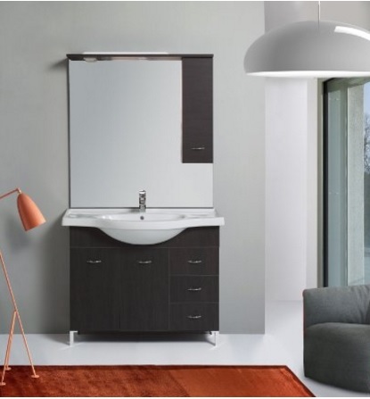 Mobile Con Specchiera Arredo Completo Bagno