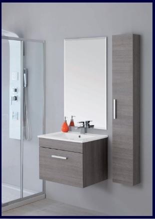 Mobile arredo bagno in ceramica soospeso