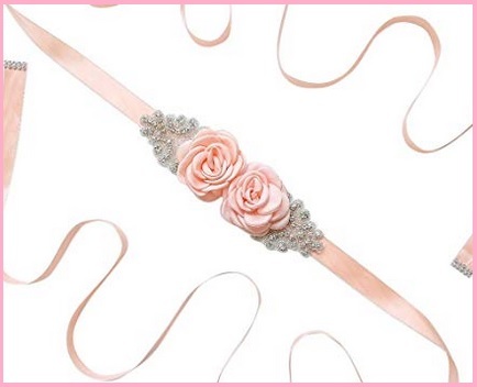 Cintura elegante con strass rosa