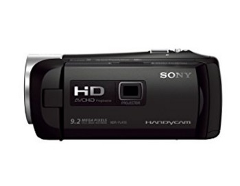 Videocamera della sony con grandangolare e proiettore