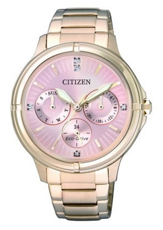 Orologio Elegante Rosa E Oro Eco Drive Donna