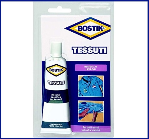 Colla per tessuti trasparente bostik