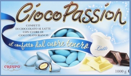 Confetti cioccolato al latte azzurri per comunione