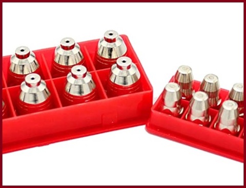 Hacbop 60 pz/set ceramica rame rosso aria al plasma taglierina consumabili estesi ugelli a punta elettrodo per PT31 LG40 torcia CUT-50D 