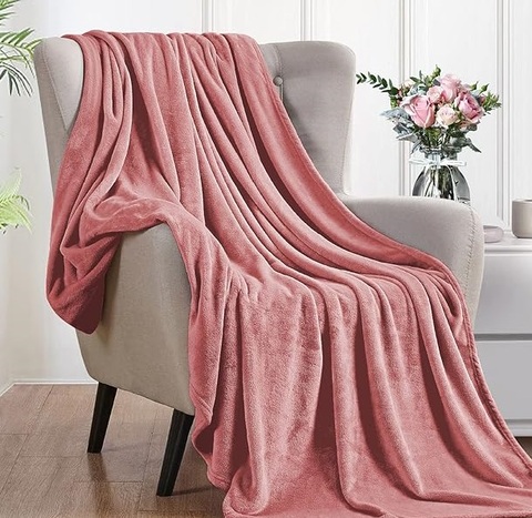 Coperta Pile Rosa Antico