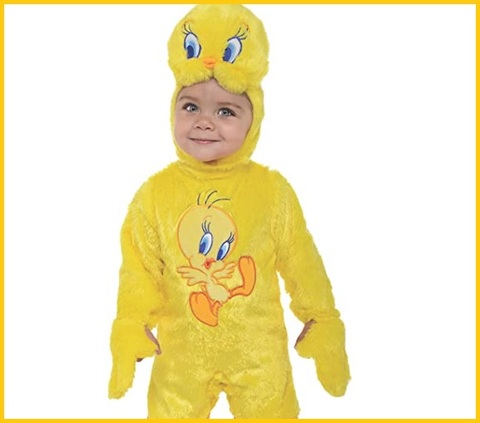 Costume di tweety baby looney tunes colore giallo