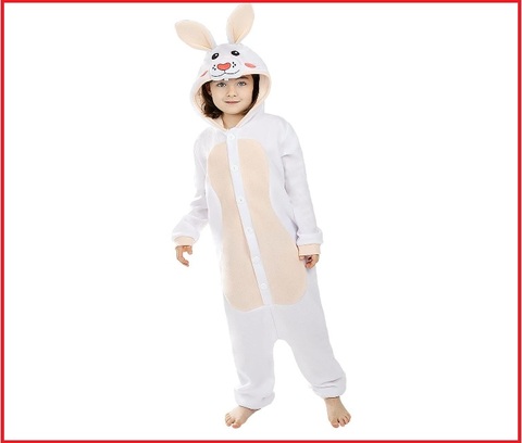 Costume Di Coniglio Bianco Con Maschera Per Bimbi