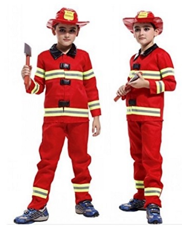 Costume di carnevale di sam il pompiere rosso