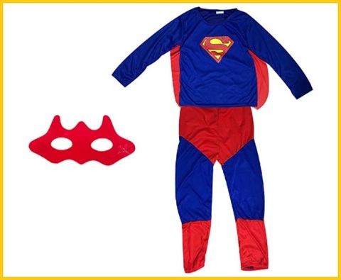 Costume da superman con mantello e mascherina