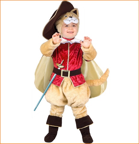 Costumi di carnevale per bambini gatto con gli stivali