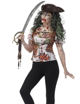 Costume da donna spaventoso da pirata zombie