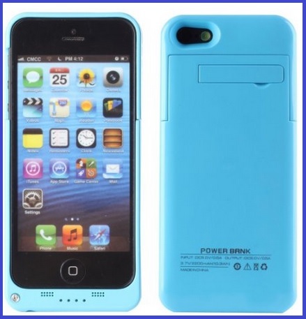 Cover ricaricabile iphone 5s azzurra