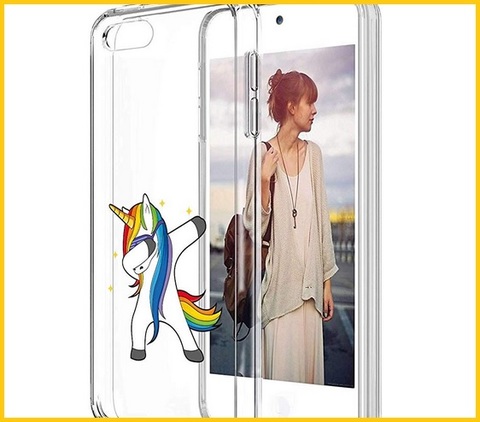 Cover ipod touch con unicorni trasparente