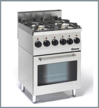 Cucina forno elettrico multifunzione 4 fuochi