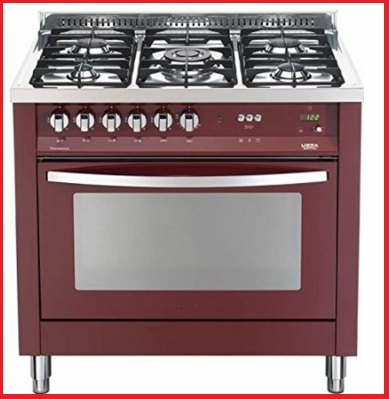 Cucina piccola a gas rosso burgundy | Grandi Sconti | Cucine componibili piccole