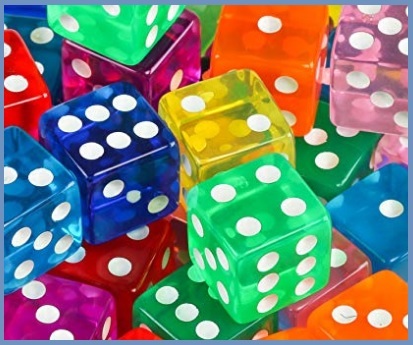 Dadi da gioco grandi bianchi