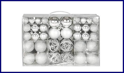 Decorazioni Natale Argento 100 Pezzi