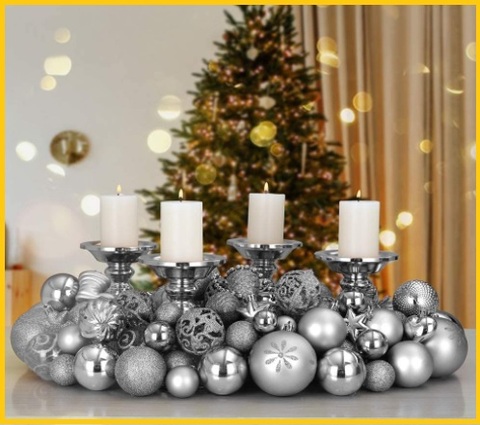 Decorazioni natalizie argento per la casa