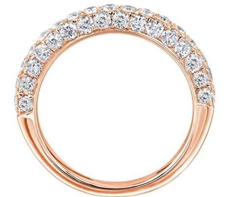 Fede nuziale oro rosa tempestata di diamanti