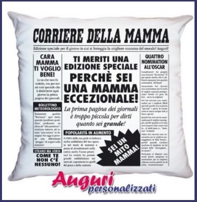 Cuscino Con Varie Scritte Scherzose Per La Festa Della Mamma