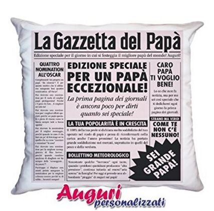 Cuscino gazzetta regalo per il papà