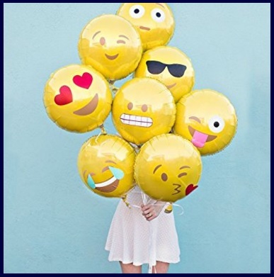 Palloncini gonfiabili, famosi emoticon colorati