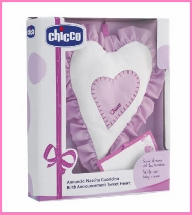 Fiocco A Forma Di Cuore Bianco E Rosa Chicco