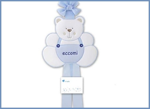 Fiocco Per Nascita Azzurro Bimbo Bigliettino