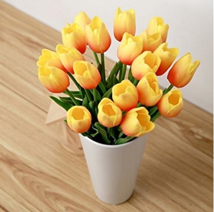 Tulipani Fiori Artificiali Arancione 10 Pezzi