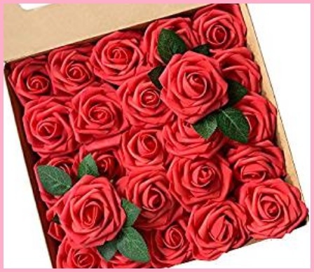 Mazzo di rose rosse finte